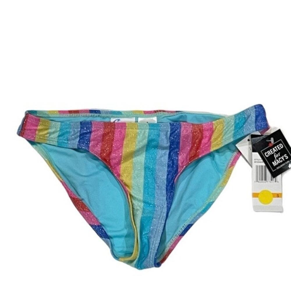 NWT California Waves Swim Bottom Women's Small Bikini Beach Striped